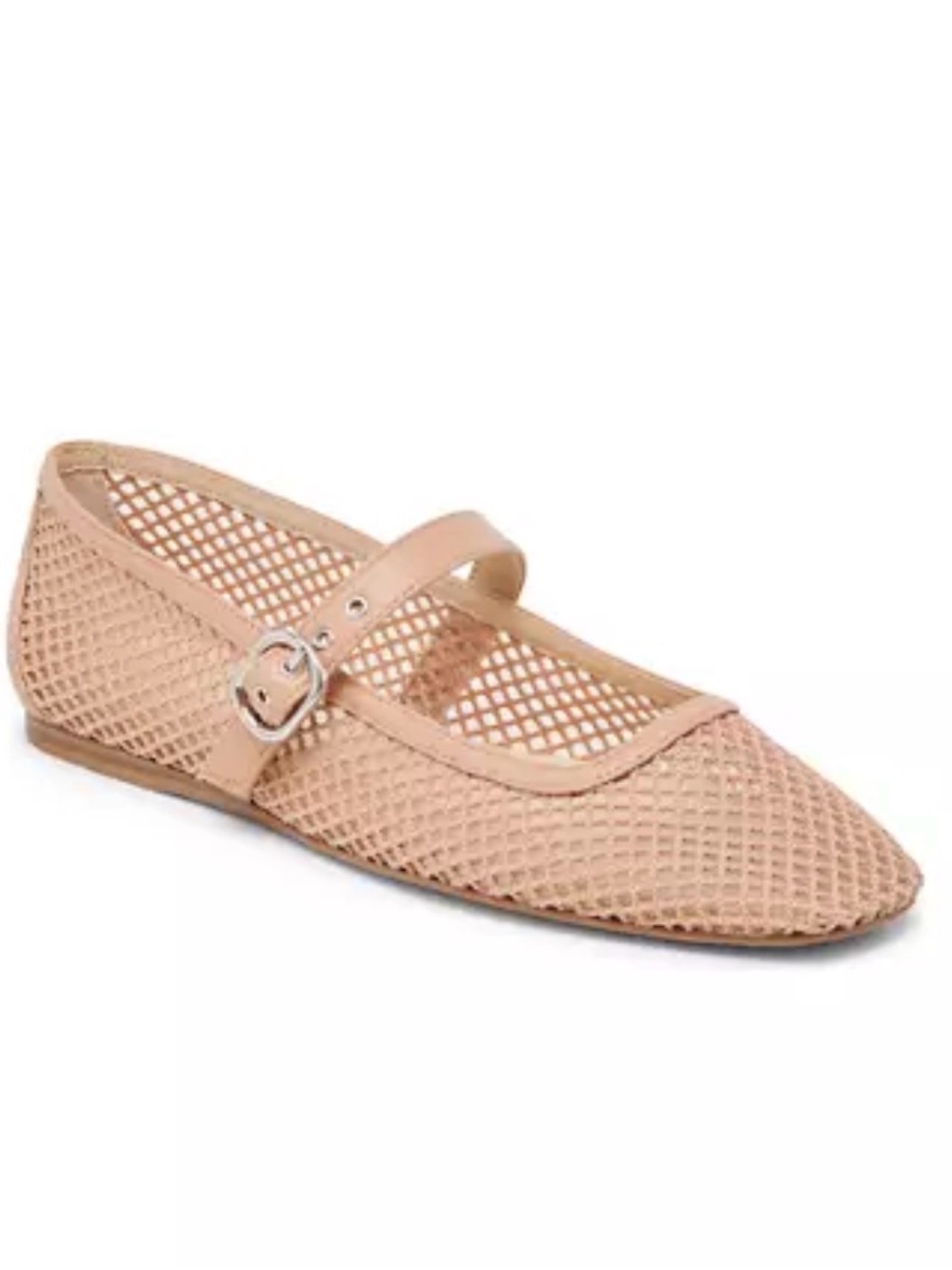 Dolce Vita Rodni Mesh Mary Jane Ballet Buckle Flats NWOB 9.5 Tan - Picture 2 of 8
